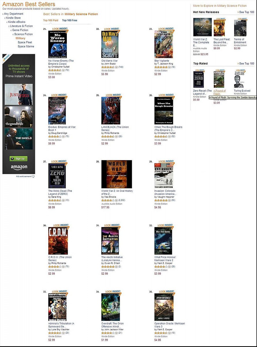 Amazon Mil-SciFi Bestseller